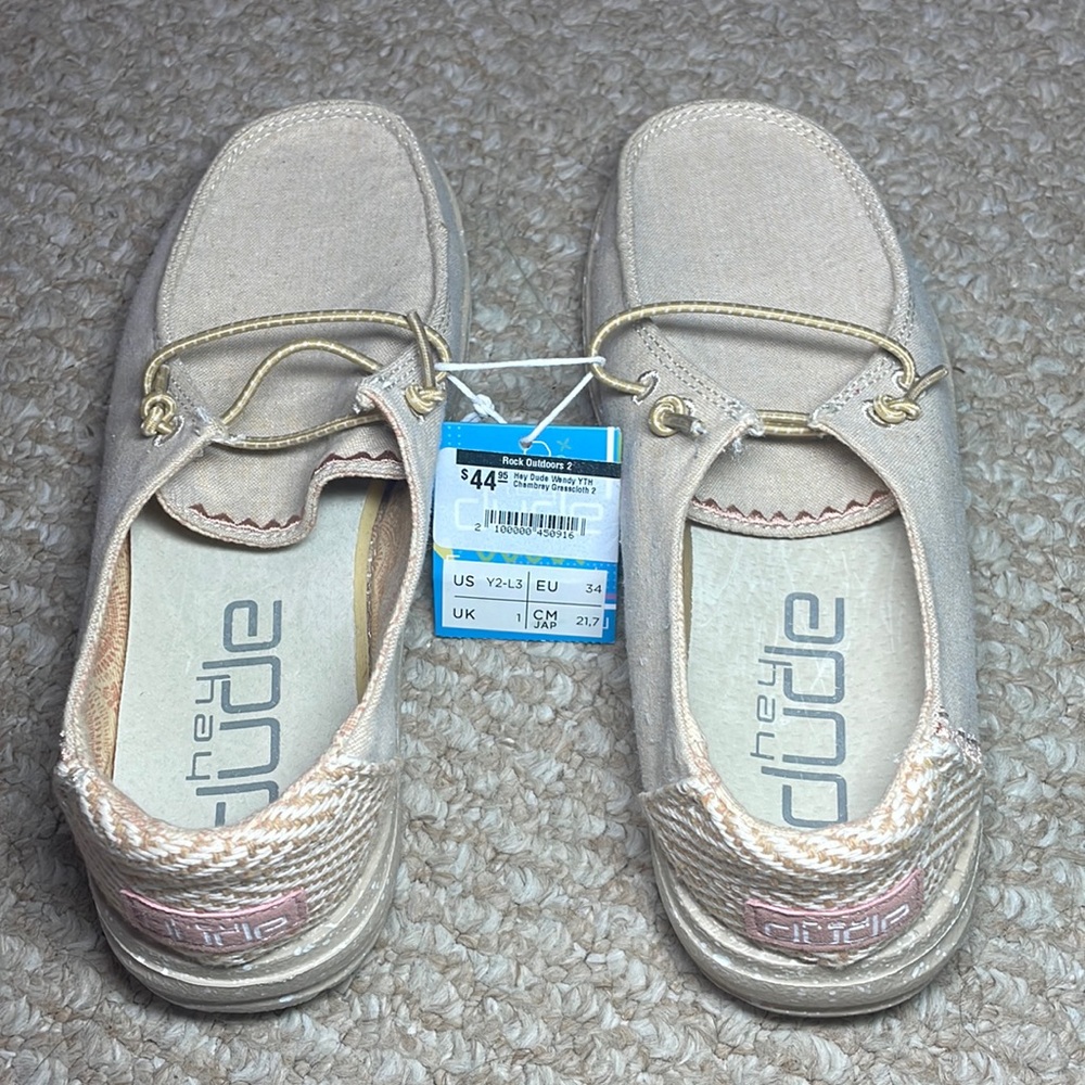 NWT Hey Dude Wendy Chambray Grasscloth2 Size Youth US 2-3/EU 34/UK 1/CM JAP 21,7